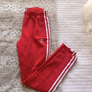 Red adidas track pants *never worn
